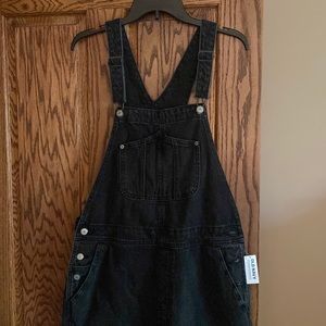 Old Navy black denim overalls
